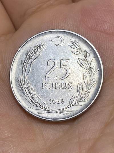 2025年第六十七场(总第九十三场）外国好品散币(免佣金) - 土耳其🇹🇷1968年25库鲁(第三版减重版，4.0g)