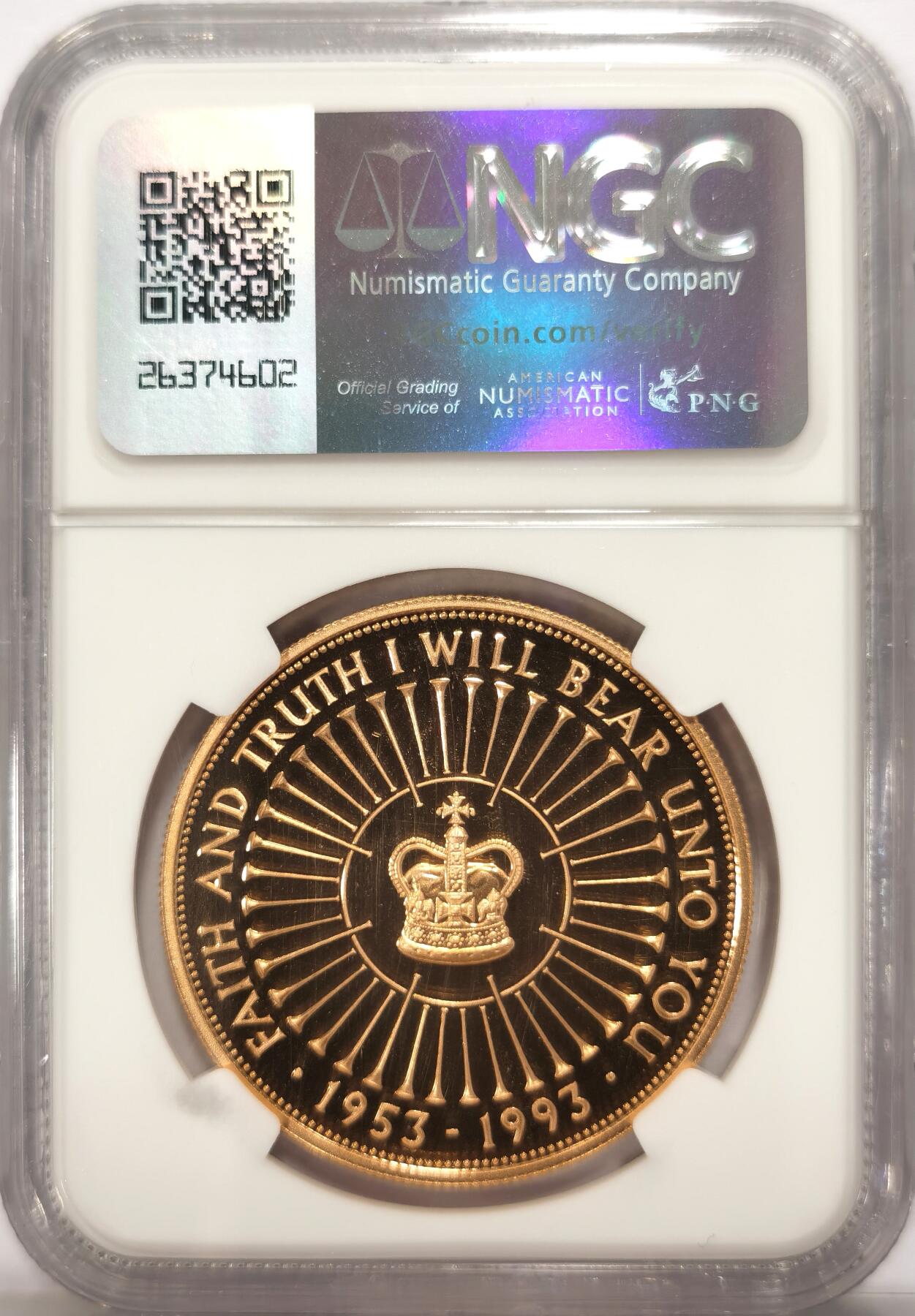 博洋堂世界钱币拍卖第131期（全场包邮） NGC PF69UC 议会大厦标（目前仅见）英国1993年伊丽莎白女王登基40周年纪念5磅金币，发行量2500枚，39.94克22K金，70分的国内外市场价4W+，升值潜力比较大的一枚