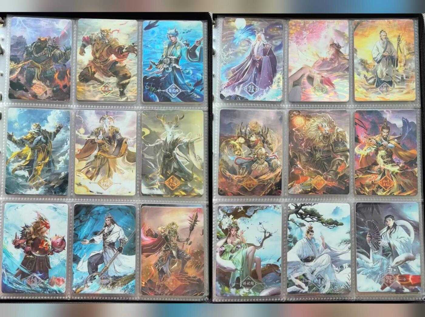 龙虎卡牌第46场 （无佣金，满120包邮，欢迎送拍） 18张全 趣卡社  俺去西天取个经 妖怪卡一套（金银色描边）