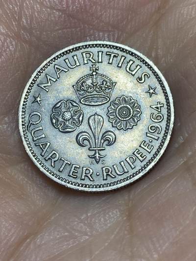 2025年第六十八场(总第九十四场）外国好品散币(免佣金) - 英属毛里求斯1964年1/4卢比(伊丽莎白二世青年带冠)