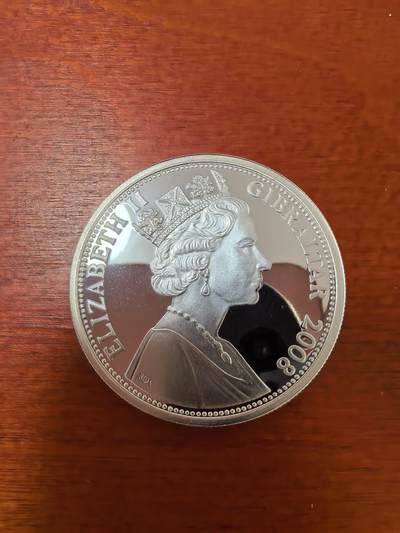 长老汇蛇年精选第二十三场拍卖 2008直布罗陀黑斯廷斯战役5镑精制银币，28.28克925银，2.5万枚