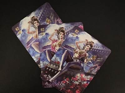 龙虎卡牌第46场 （无佣金，满120包邮，欢迎送拍） - 浮雕折光卡3张 燎原 绝色绘卷 巴丁-貂蝉