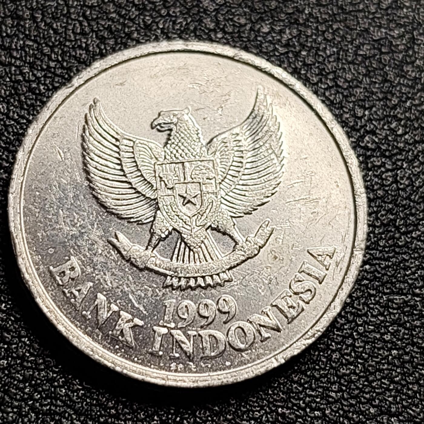 泉币菌-第54场-各国散币场 原光美品 印度尼西亚100卢比 铝币 鹦鹉 鹰徽图案