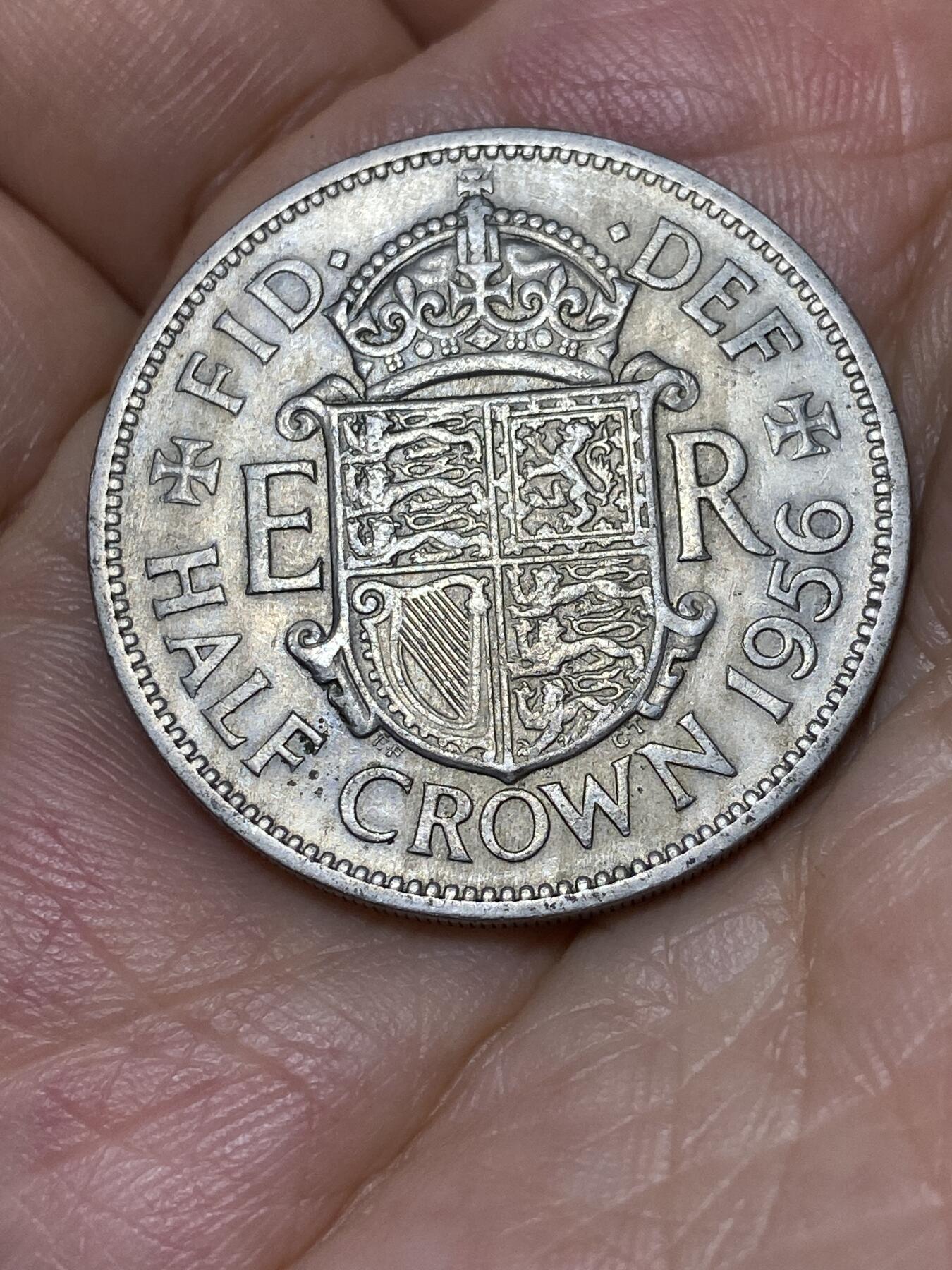 2025年第六十七场(总第九十三场）外国好品散币(免佣金) 英国🇬🇧1956年半克朗大币(伊丽莎白二世青年桂冠)