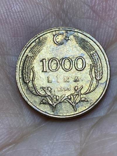 2025年第六十七场(总第九十三场）外国好品散币(免佣金) - 土耳其🇹🇷1995年1000里拉(缩小尺寸版)