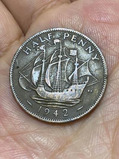 2025年第六十八场(总第九十四场）外国好品散币(免佣金) - 英国🇬🇧1942年半便士(乔治六世第一版，印度皇帝加字版)