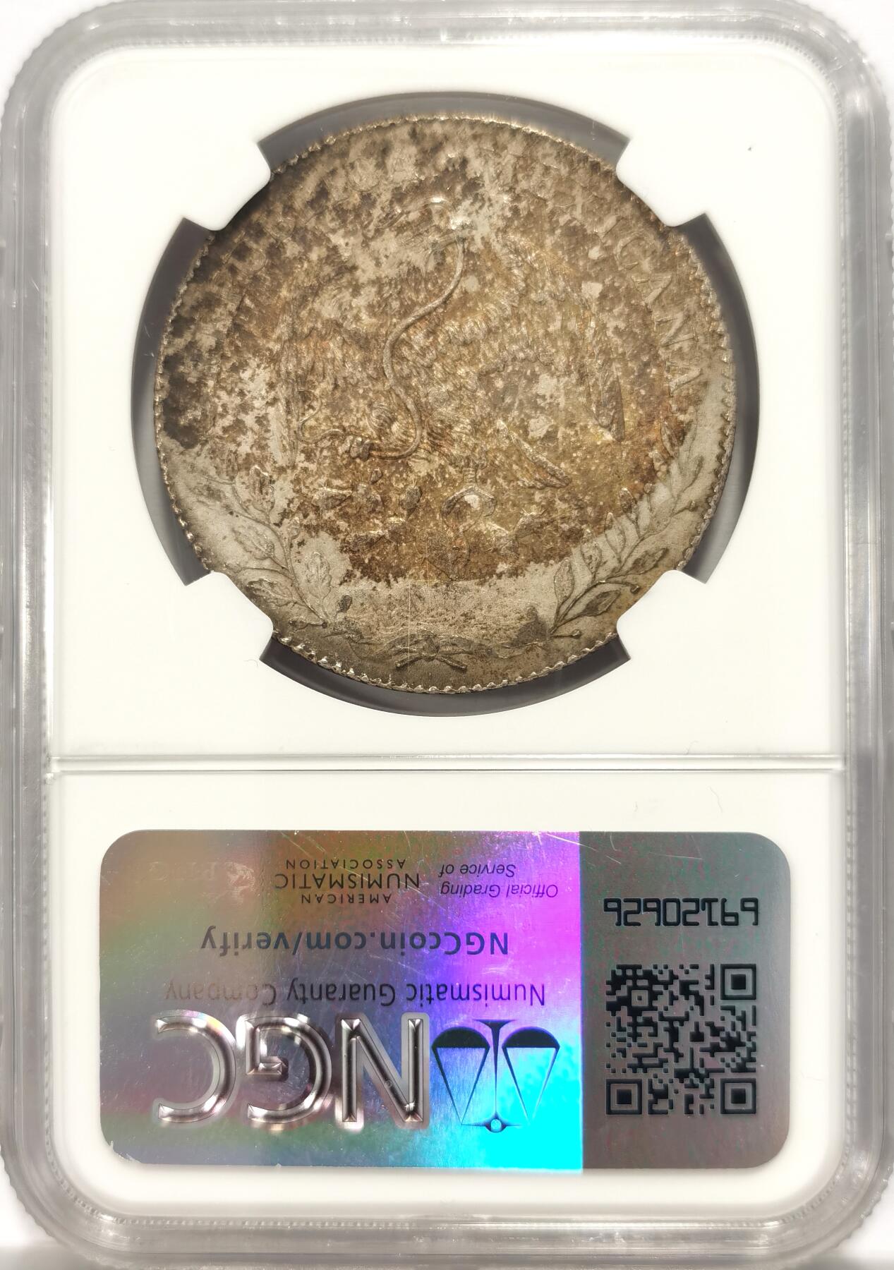 博洋堂世界钱币拍卖第131期（全场包邮） NGC MS62 墨西哥1897年ZS FZ版花边鹰洋，关门年份，原味窖藏彩，目前价值洼地