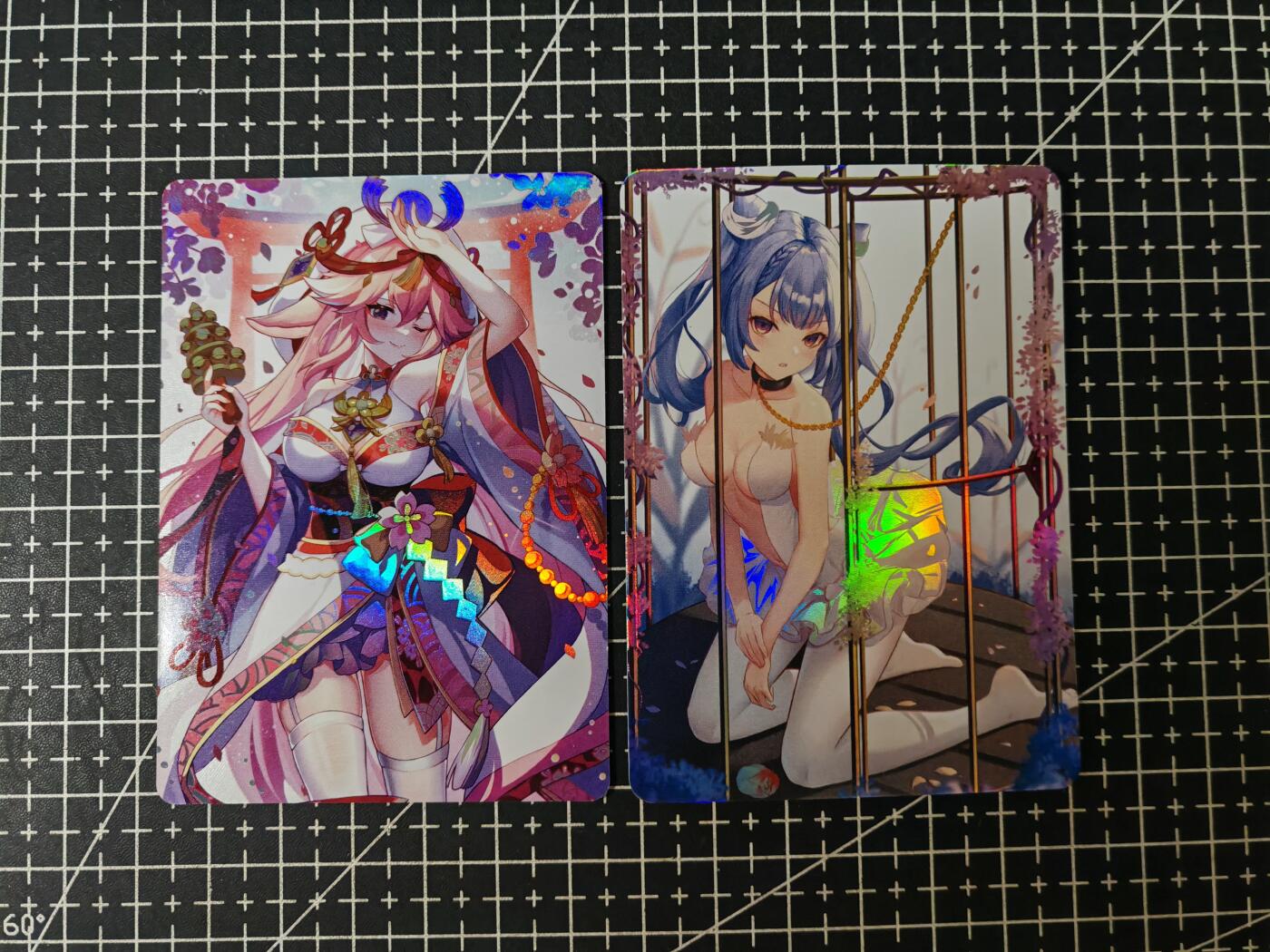 铃鹿第五期（提示一：自制卡难免瑕疵，可能存在撞角爆边等出厂瑕疵，介意慎拍；提示二：参拍请慎重，跑单押金不退的）） 原神彩闪对卡