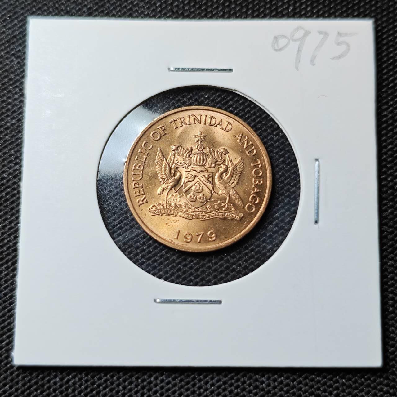 KK钱币收藏小铺 第309期 2月预留时间 周末发货 1979特立达和多巴哥 5分好品铜币