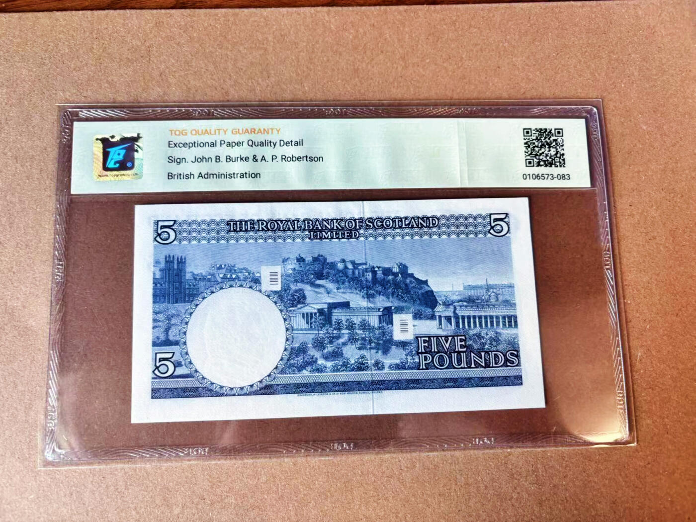 【Blue Auction】世界纸币精拍第697期【精】——18级TOP拍卖/信誉/品质/专业/高效💫 苏格兰 1969年5镑 TQG66EPQ 