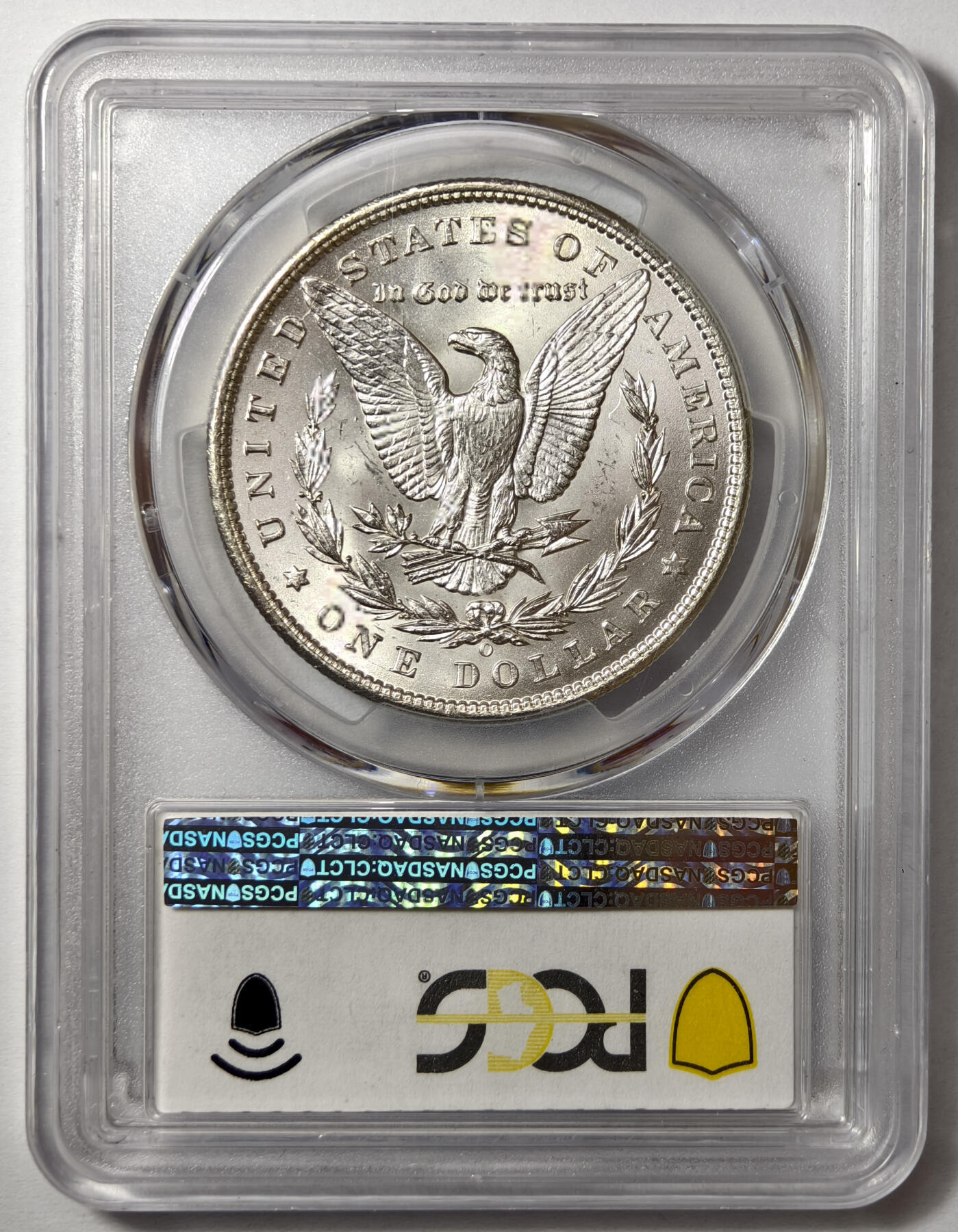 紫瑗钱币——第576期 美国 1898年 O版 摩根 大头妹 1美元 银币 PCGS MS64 老盒 底板打制的十分不错，细腻带点霜感