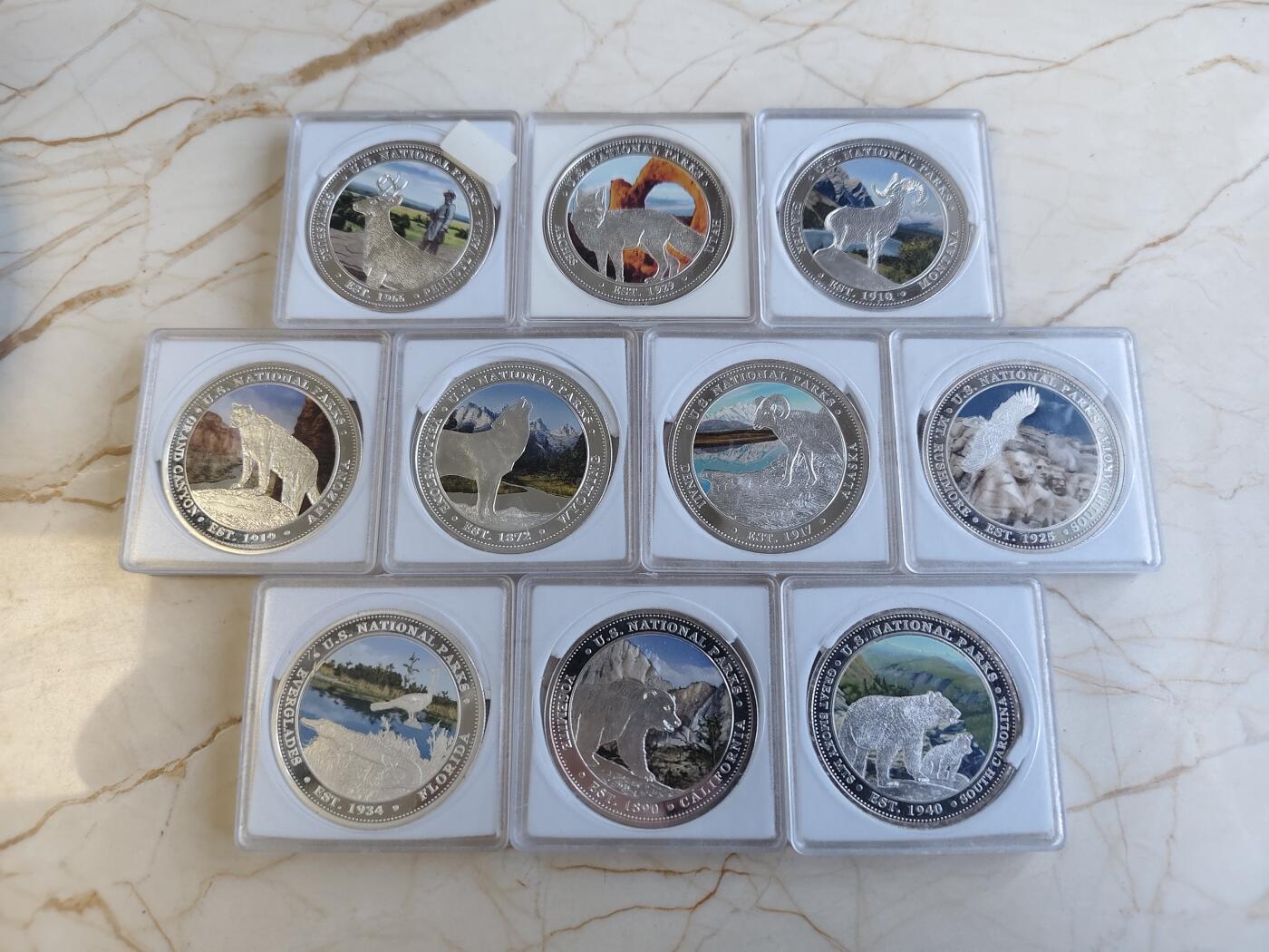 第166期拍卖【长期征集拍品】 斐济2016年动物系列彩色纪念币10枚套