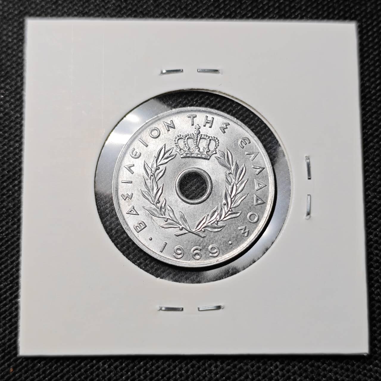 KK钱币收藏小铺 第309期 2月预留时间 周末发货 1969希腊20雷普塔 好品