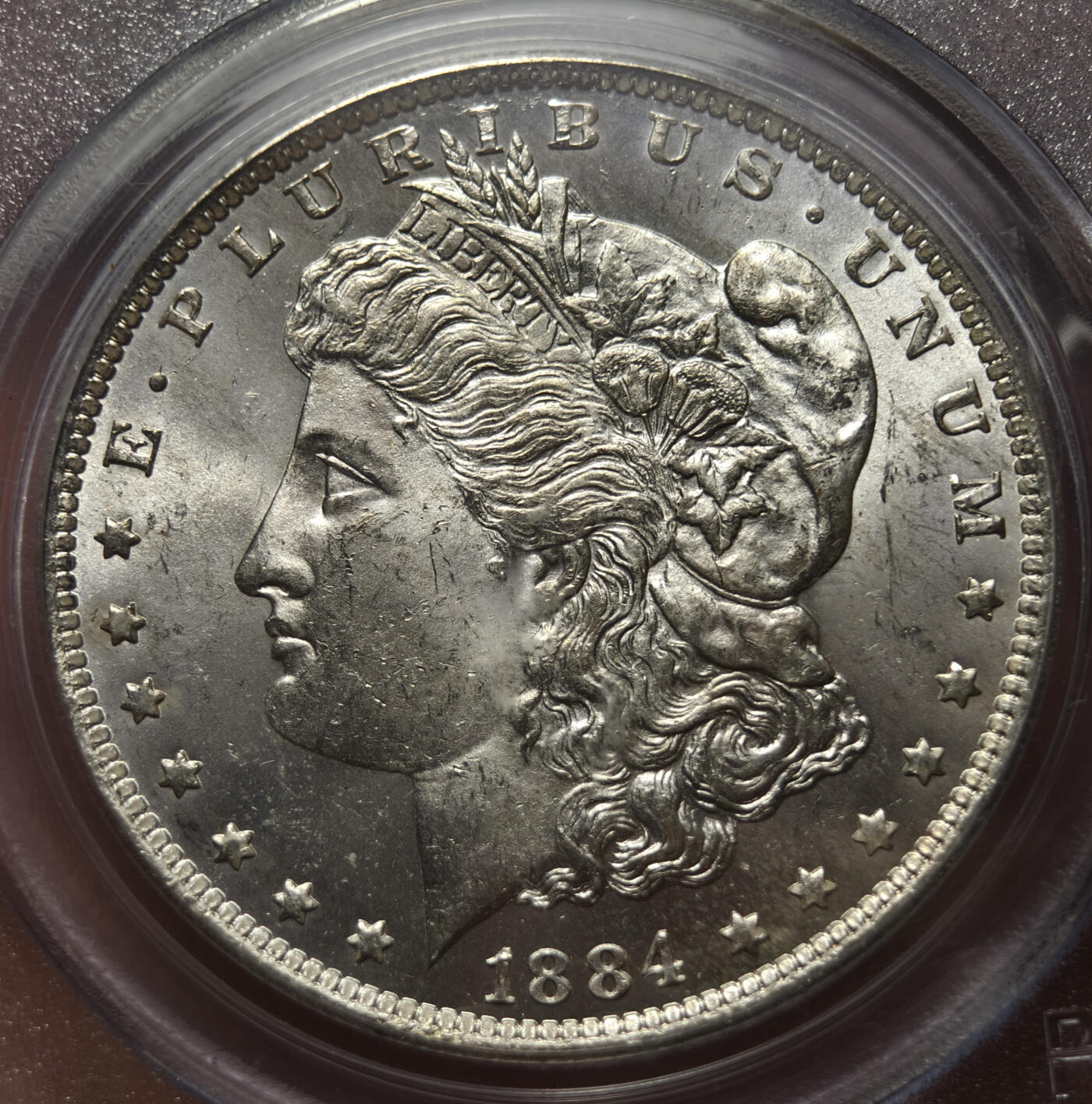 紫瑗钱币——第576期 美国 1884年 O版 摩根 大头妹 1美元 银币 PCGS MS64 老盒
