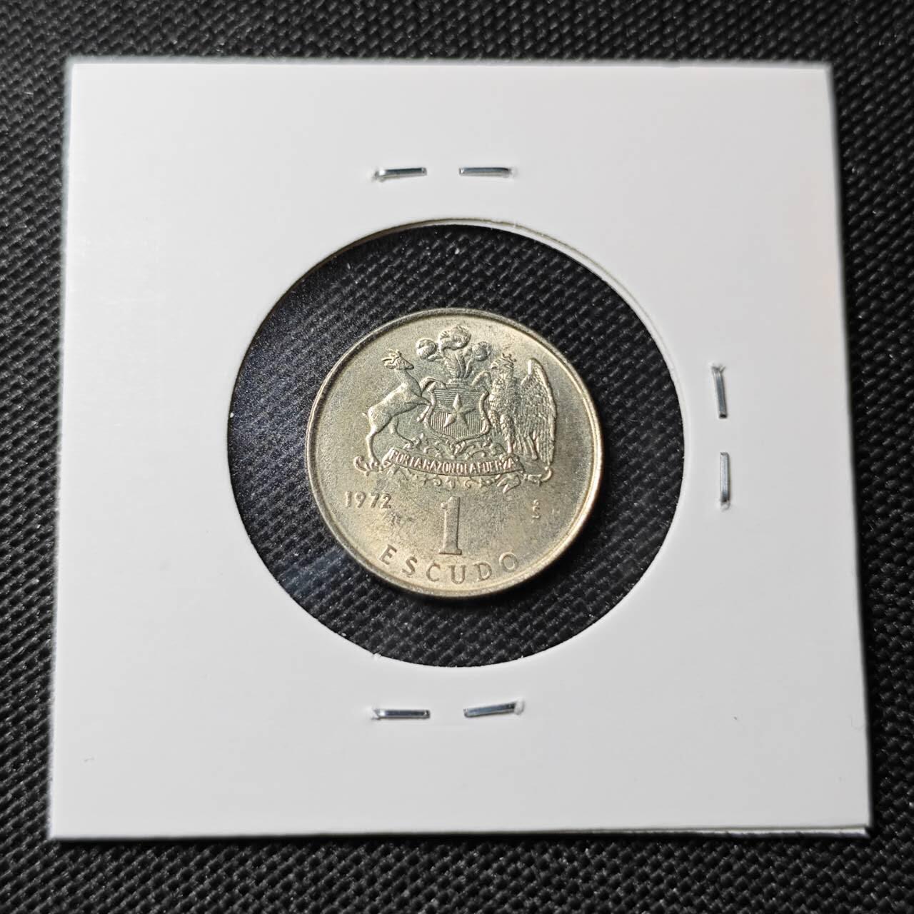 KK钱币收藏小铺 第309期 2月预留时间 周末发货 1972智利1埃斯库多 好品