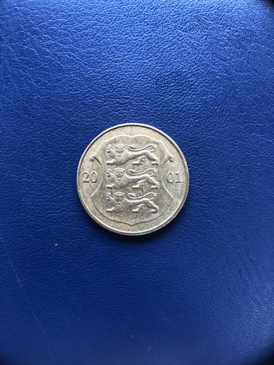 日本朝鲜俄罗斯多国纸币硬币 - 爱沙尼亚2001年1克朗硬币