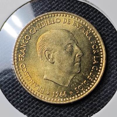 KK钱币收藏小铺 第309期 2月预留时间 周末发货 - 1966西班牙1比塞塔 好品铜币