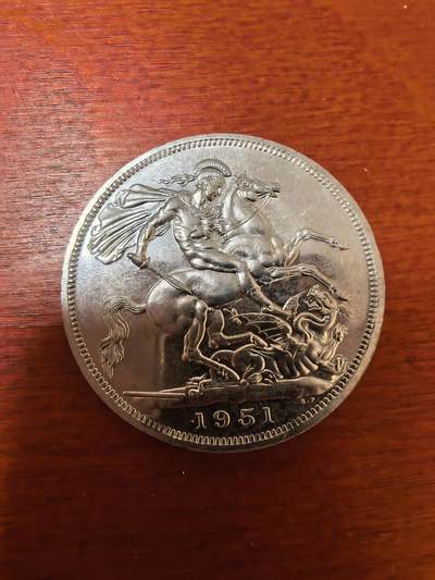 长老汇蛇年精选第二十四场拍卖 - 1951英国乔治六世1克朗镍马剑，未流通