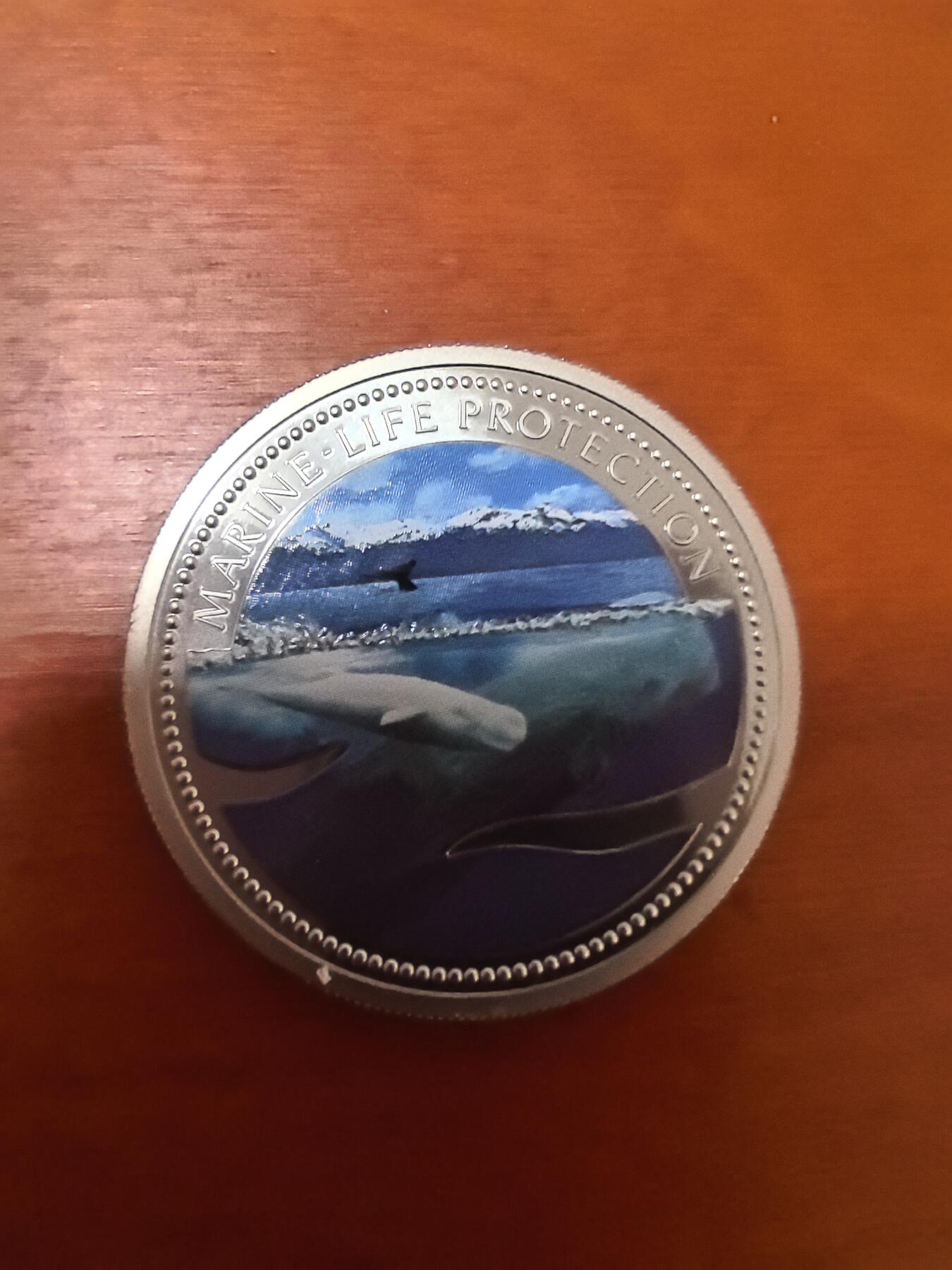 长老汇蛇年精选第二十四场拍卖 2002帕劳保护海洋生物1元彩色铜镍币