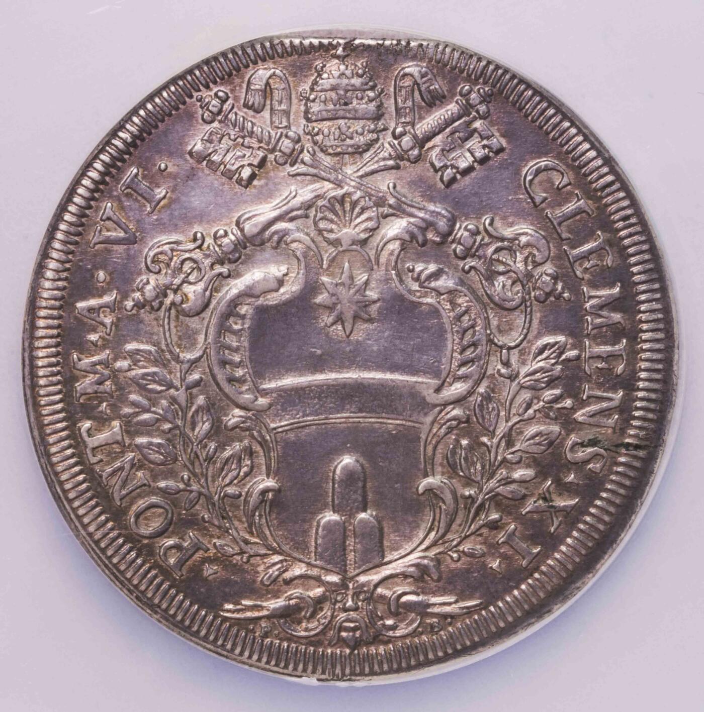 NGC-MS62 1702教皇国圣年皮阿斯特大银币