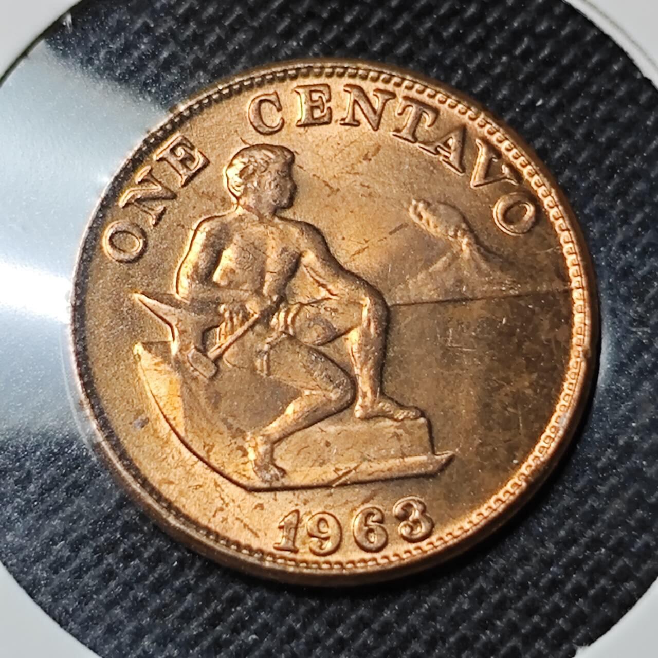 KK钱币收藏小铺 第309期 2月预留时间 周末发货 1963菲律宾1生丁好品