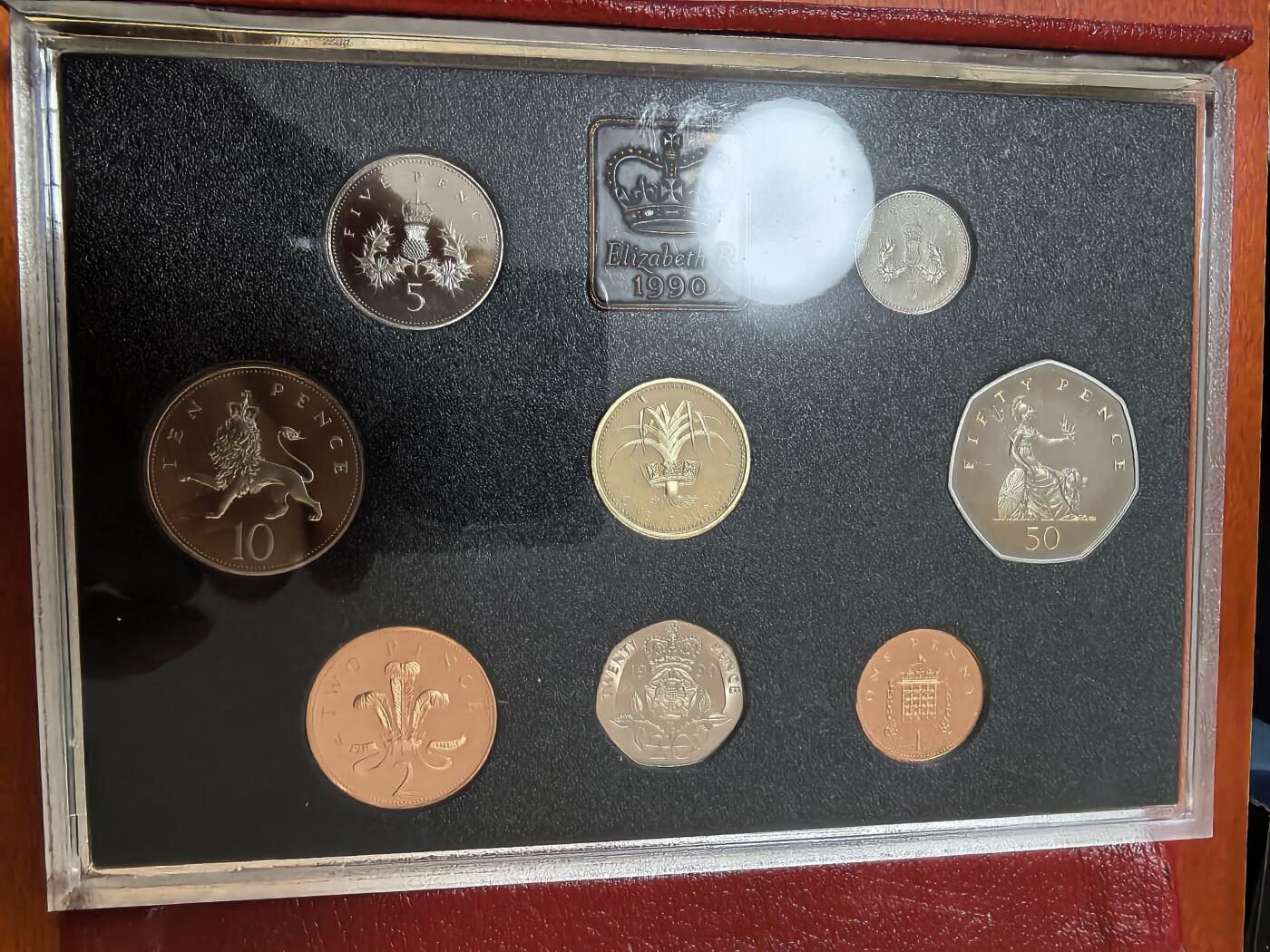 长老汇蛇年精选第二十四场拍卖 1990英国8枚精制币套装，盒证全