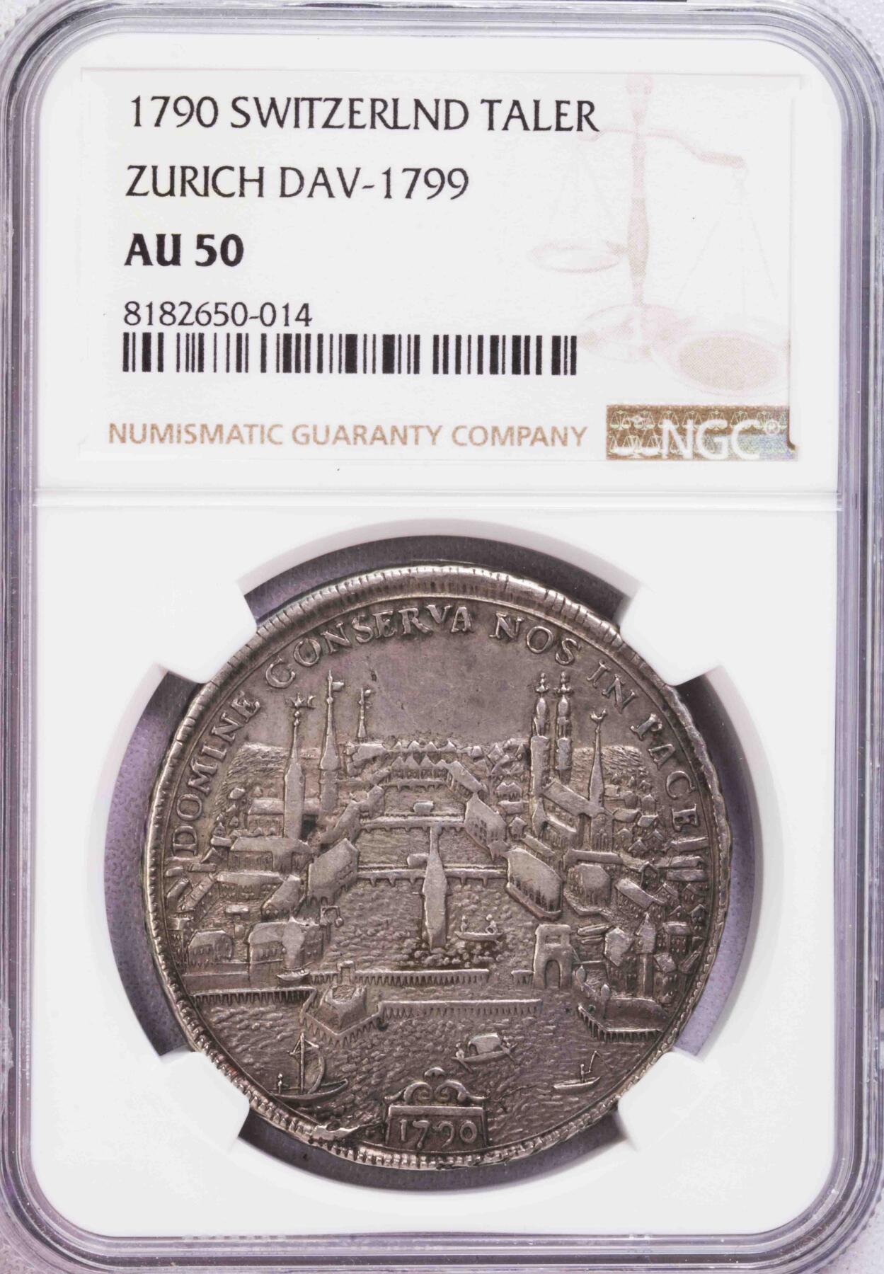 NGC-AU50 1790瑞士苏黎世景观泰勒双狮版 原味