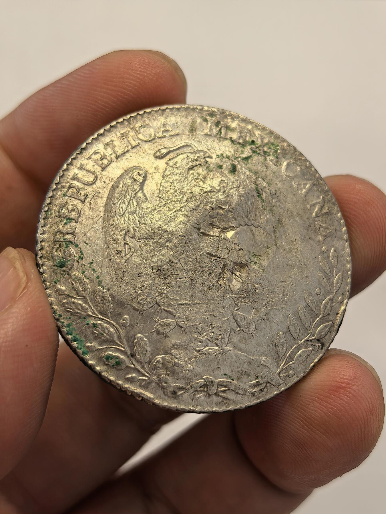 博洋堂世界钱币拍卖第131期（全场包邮） MO.1878墨西哥鹰洋刮银标本一枚，底板生坑带光，上手把玩的好物件