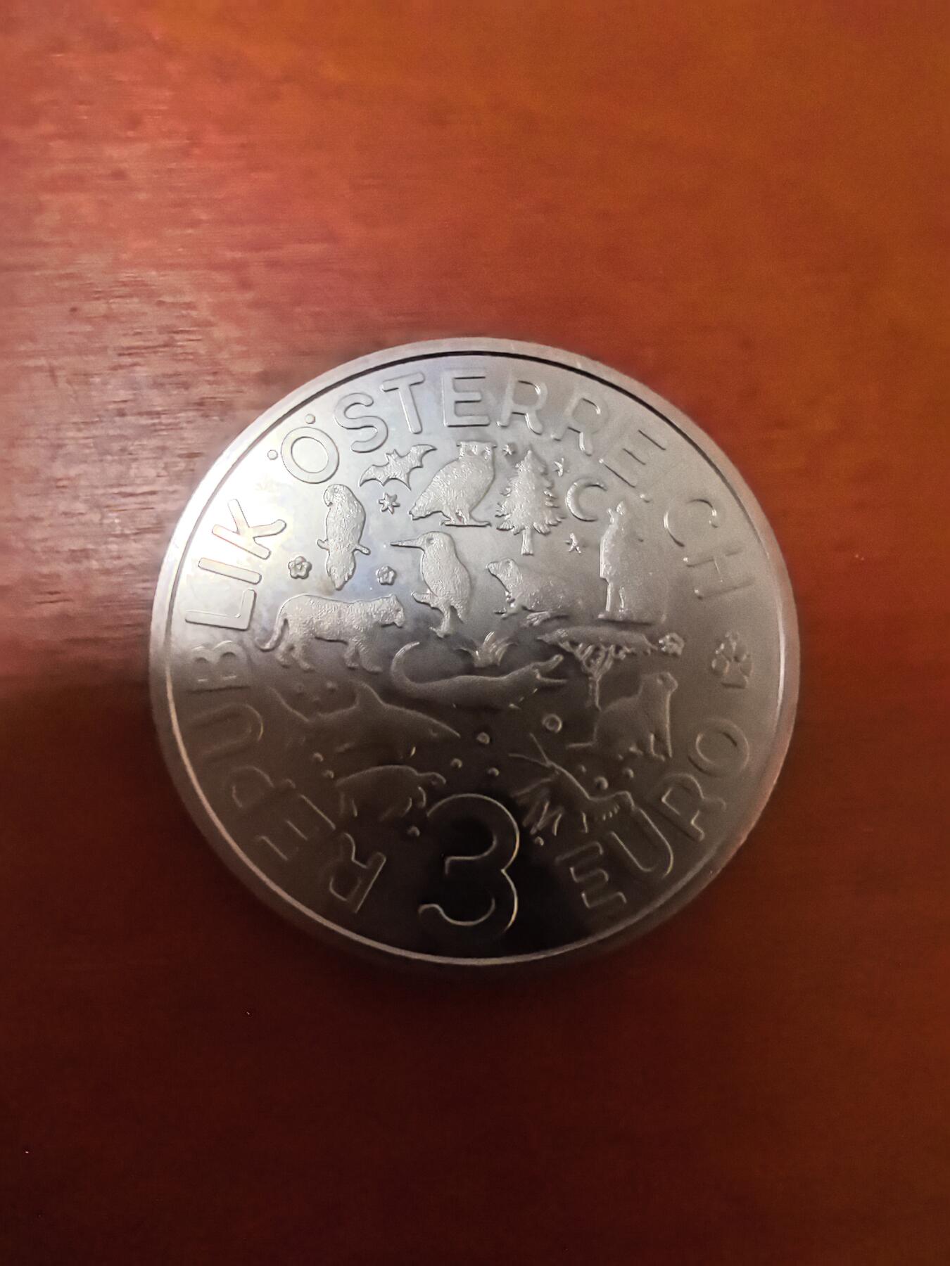 长老汇蛇年精选第二十四场拍卖 2017奥地利老虎3欧元彩色萤光金属币