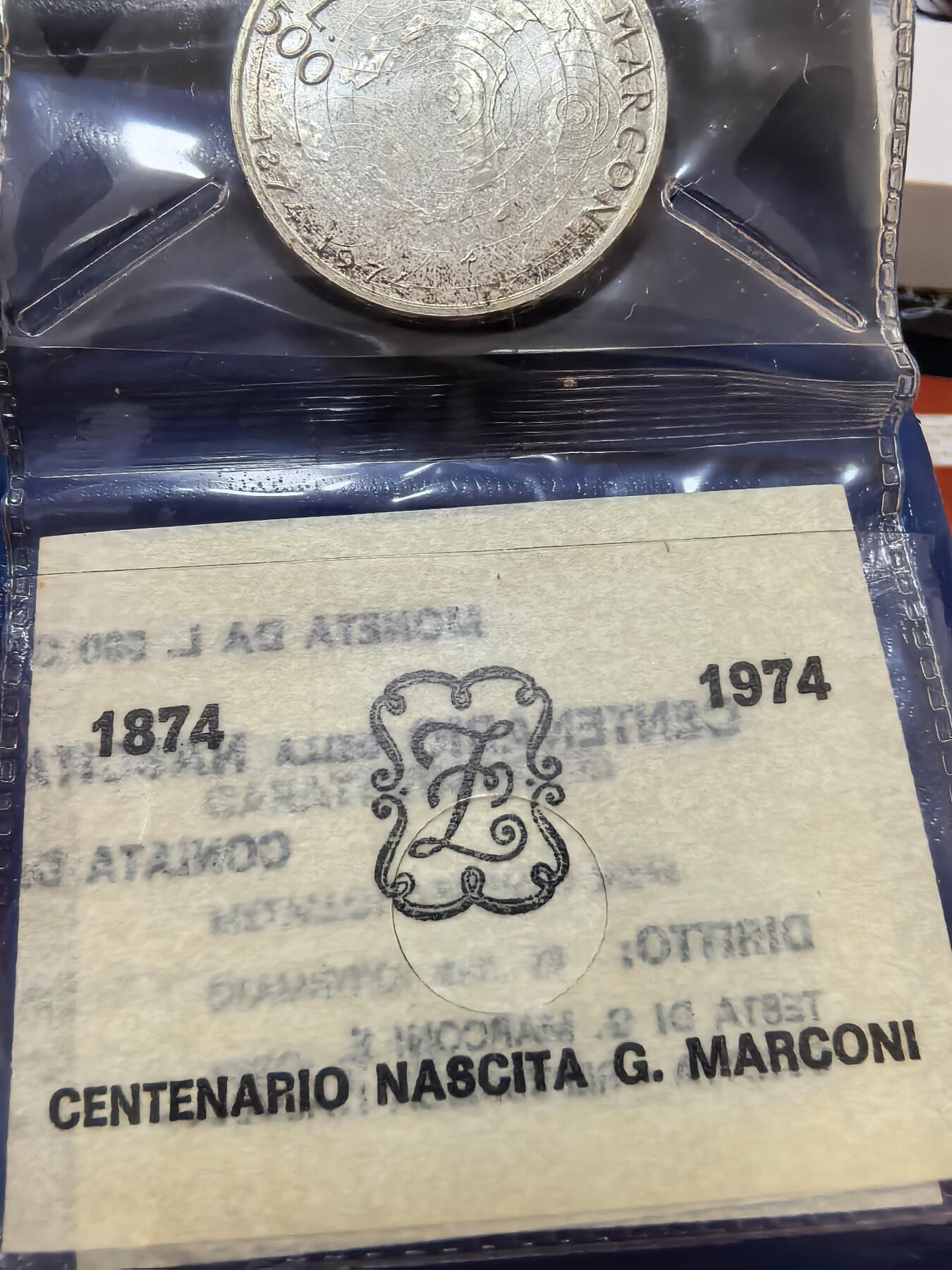 长老汇蛇年精选第二十四场拍卖 1974意大利马可尼500里拉类精制银币小钱包，保存完美，少见