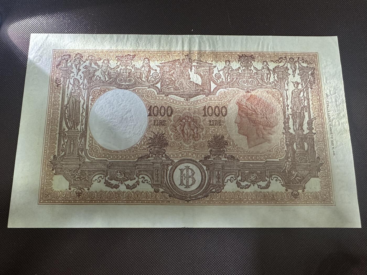 喜羊羊钱币收藏2025第7期(普品场) 意大利1946年1000里拉au- 巨大票面保存不易  