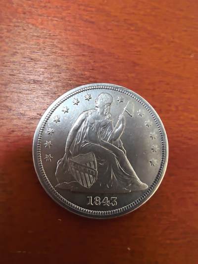长老汇马年精选第二场拍卖 - 1843美国自由女神坐姿像1美元银币