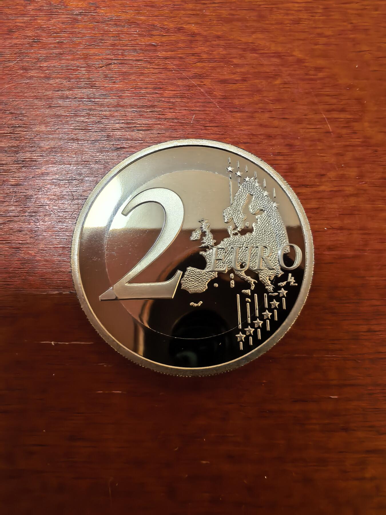 长老汇蛇年精选第二十四场拍卖 2020法国戴高乐将军2欧元精制双金属币，盒证全，1万枚