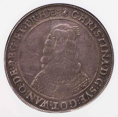 NGC-XF45 1645年瑞典克里斯蒂娜1达勒大银币季军 - NGC-XF45 1645年瑞典克里斯蒂娜1达勒大银币季军
