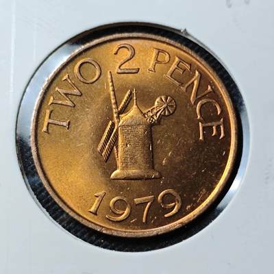 KK钱币收藏小铺 第309期 2月预留时间 周末发货 -  1979英属根西岛2便士 好品铜币