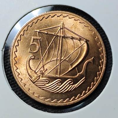 KK钱币收藏小铺 第309期 2月预留时间 周末发货 - 1963塞浦路斯5米尔 好品铜币