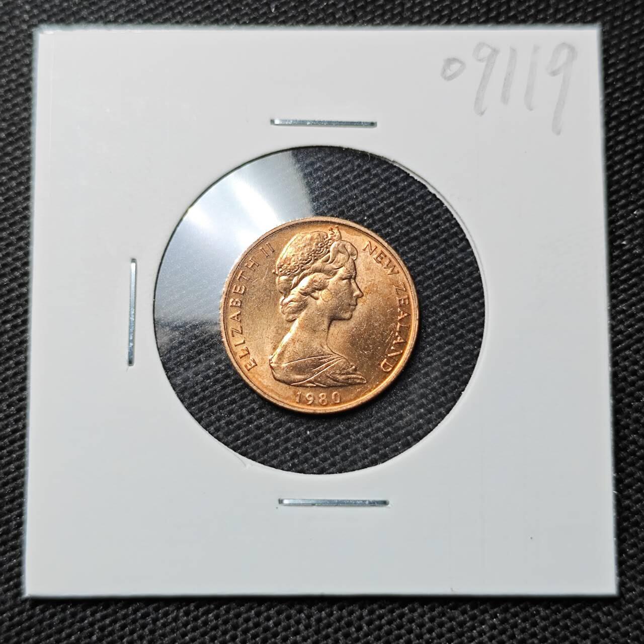 KK钱币收藏小铺 第309期 2月预留时间 周末发货 1980新西兰1分 好品