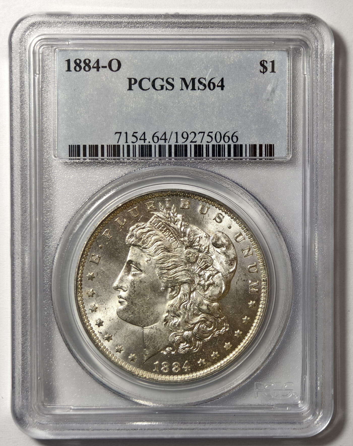 紫瑗钱币——第576期 美国 1884年 O版 摩根 大头妹 1美元 银币 PCGS MS64 老盒