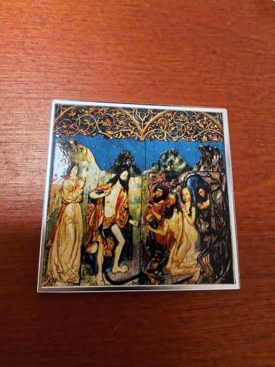 长老汇马年精选第十二场拍卖 - 2017纽埃基督的降临1元方形彩色精制银币，17.5克999银，有证书，999枚