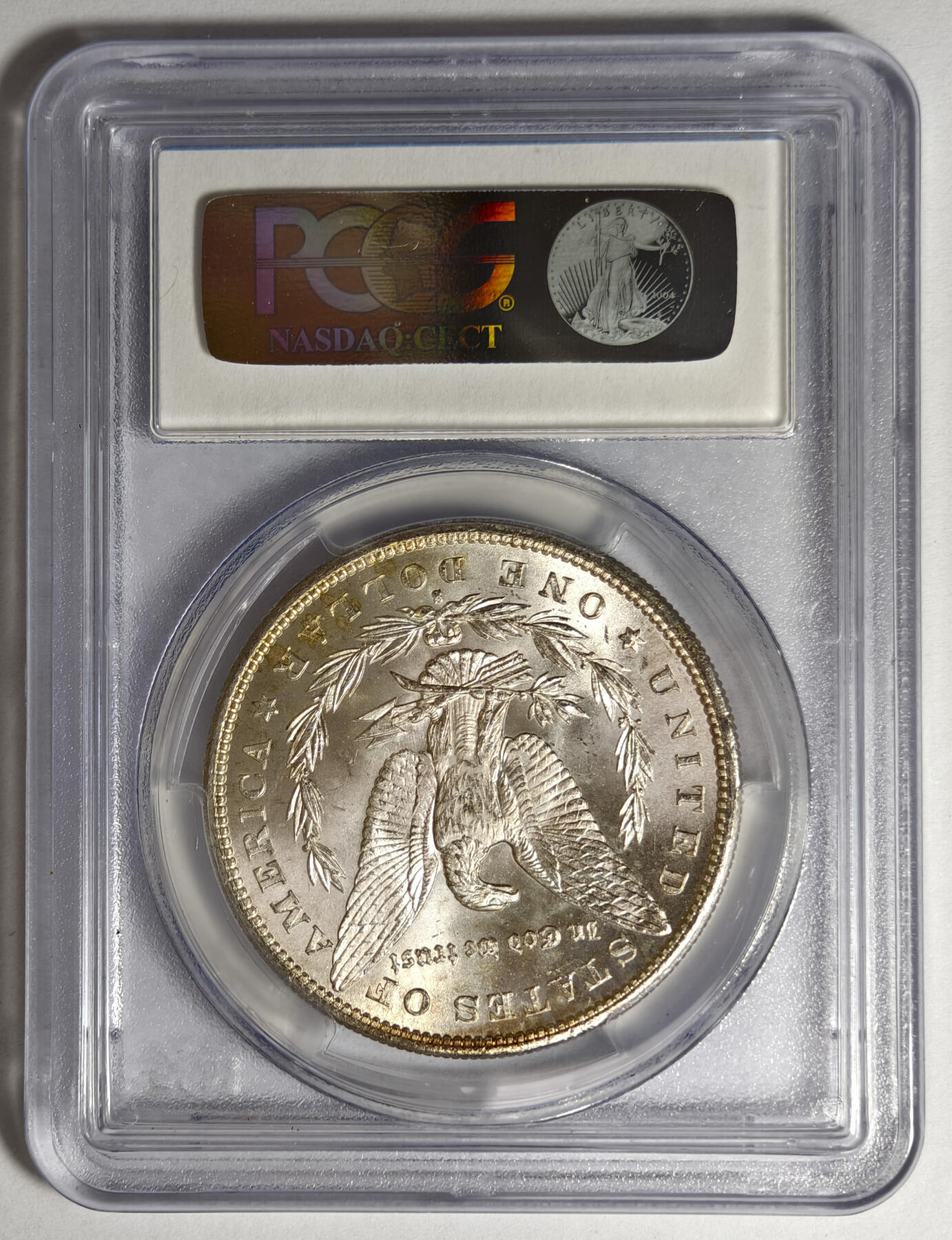 紫瑗钱币——第578期 美国 1879年 S版 摩根 大头妹 1美元 银币 PCGS MS64 老盒 霜面质感，打制细腻