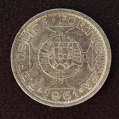 【全场包邮】纯粹捡漏拍443场 - 葡属圣多美和普林西比1951年10埃斯库多银币