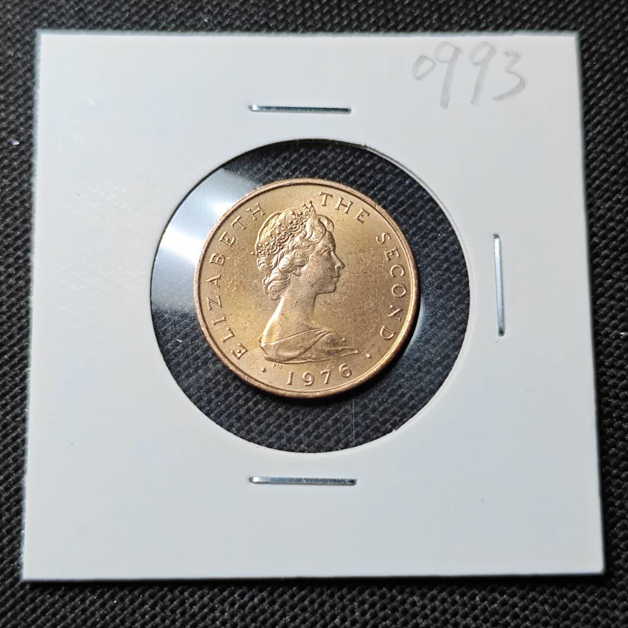 KK钱币收藏小铺 第309期 2月预留时间 周末发货 1976英属马恩岛1便士 好品铜币