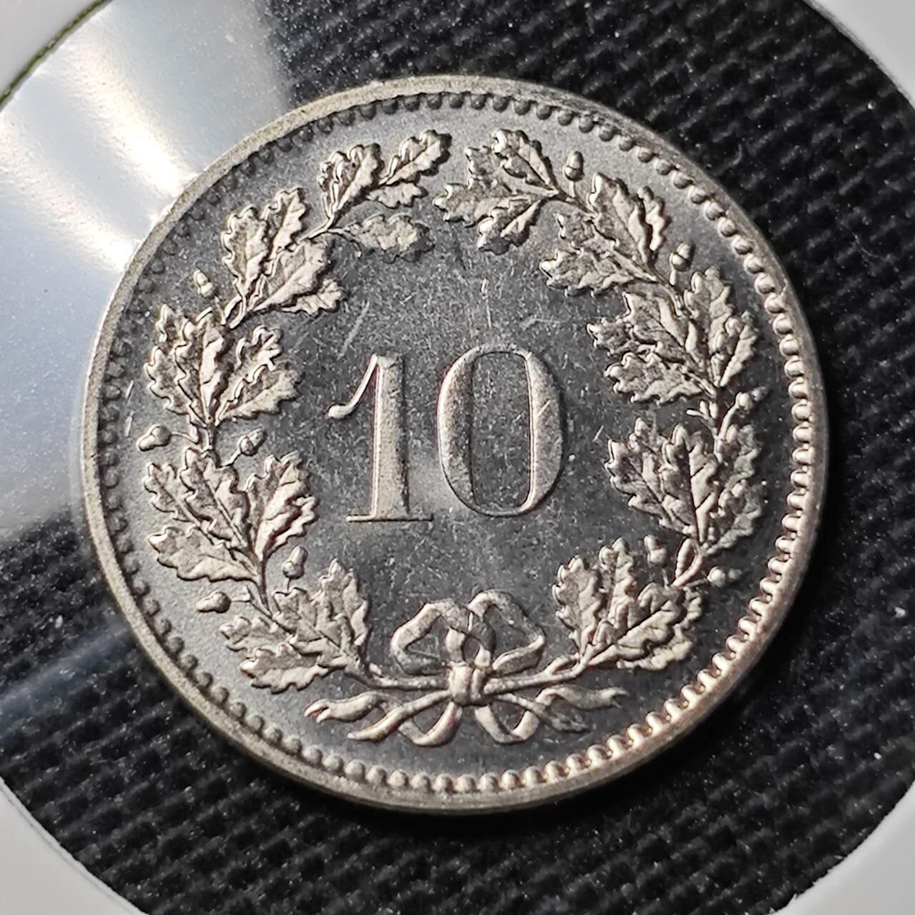 KK钱币收藏小铺 第309期 2月预留时间 周末发货 1979瑞士10分 拆卷品