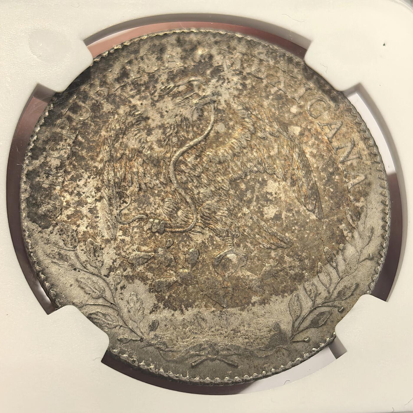 博洋堂世界钱币拍卖第131期（全场包邮） NGC MS62 墨西哥1897年ZS FZ版花边鹰洋，关门年份，原味窖藏彩，目前价值洼地