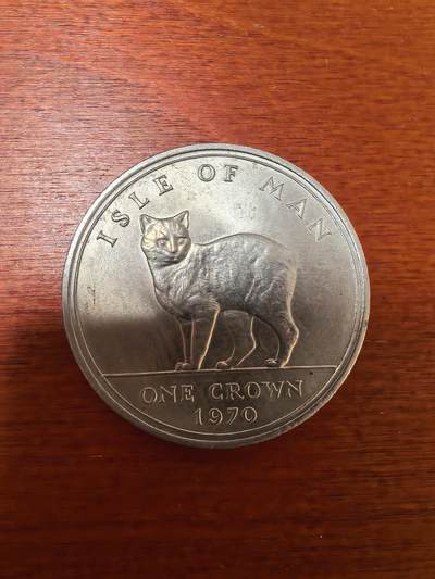 长老汇蛇年精选第二十四场拍卖 - 1970马恩名猫系列之马恩短尾猫1克朗铜镍币