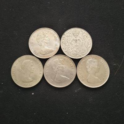 【全场包邮】纯粹捡漏拍444场 - 【批量】英国各年份1克朗大型克朗币5枚一组
