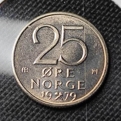 KK钱币收藏小铺 第309期 2月预留时间 周末发货 - 1979挪威25欧尔 拆卷品