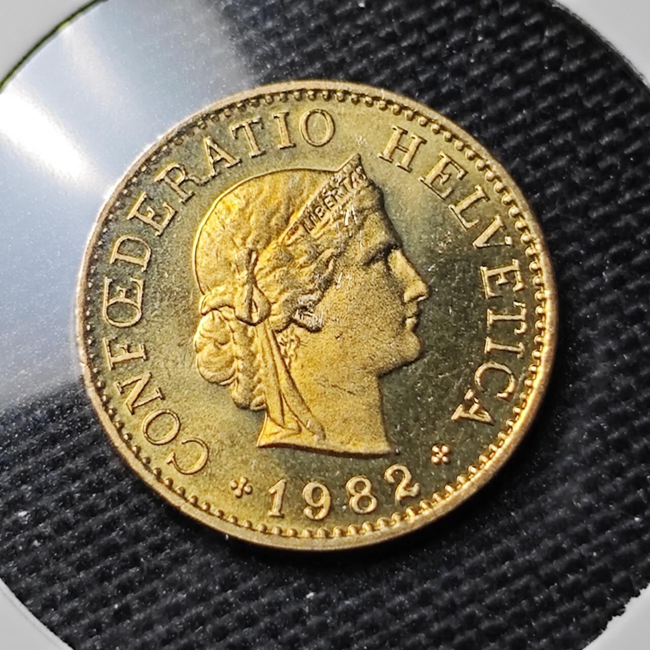 KK钱币收藏小铺 第309期 2月预留时间 周末发货 1982瑞士5分 好品