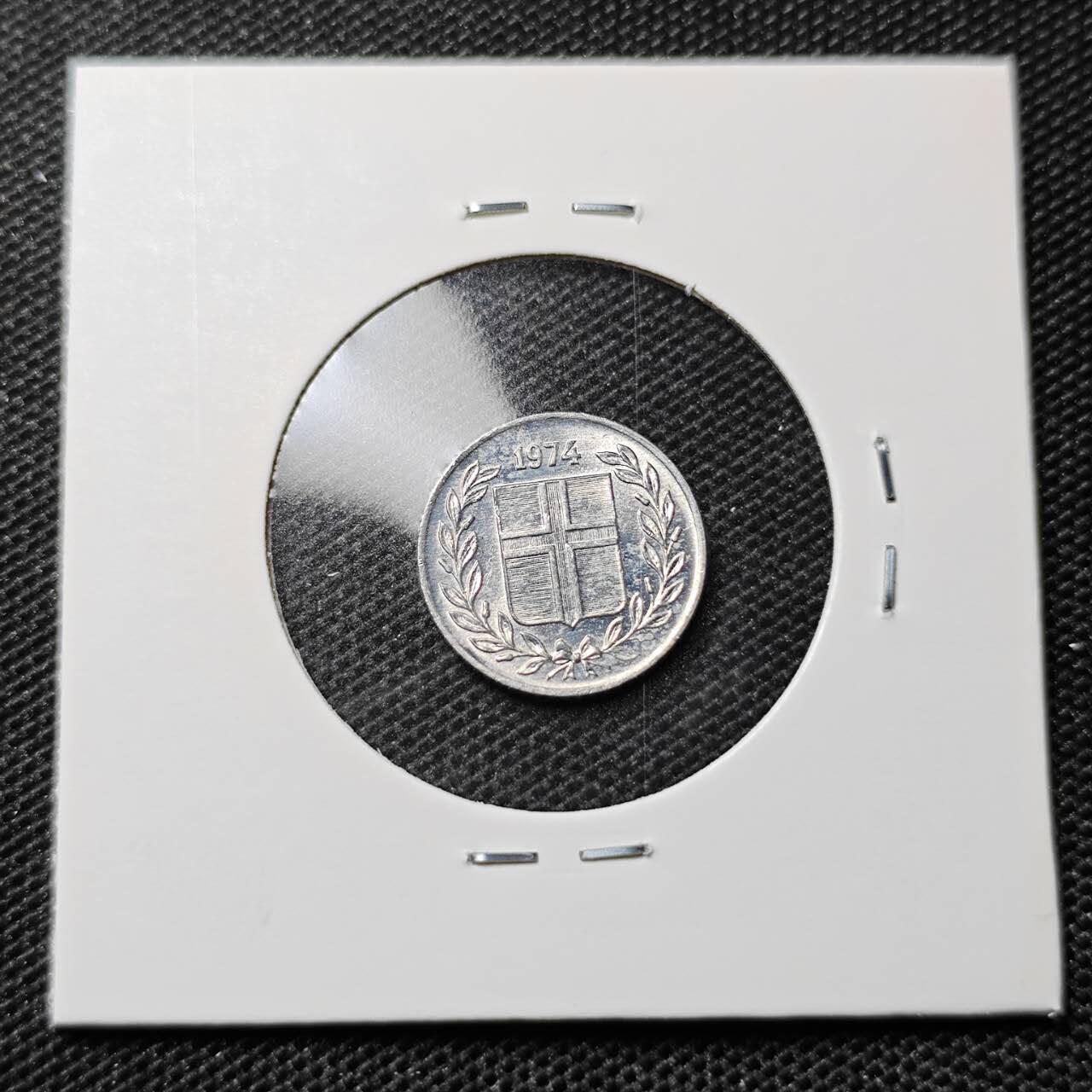 KK钱币收藏小铺 第309期 2月预留时间 周末发货 1974冰岛10奥拉 好品