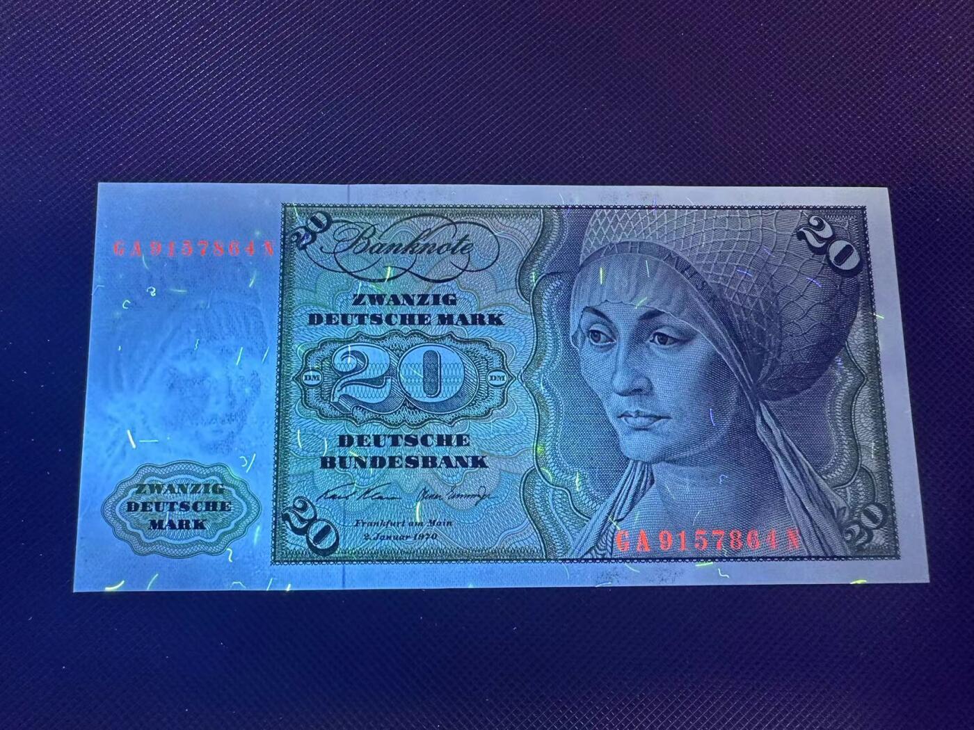 喜羊羊钱币收藏2025第7期(普品场) 德国1970年20马克  unc  